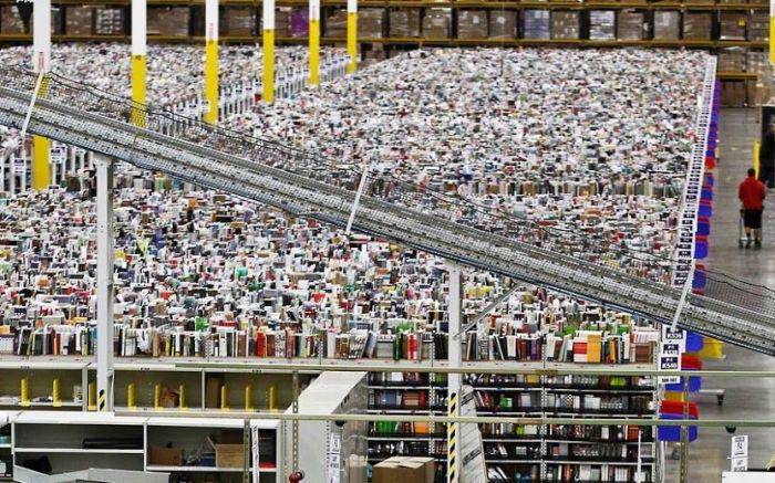 Inside Amazon Warehouse Ahead Of Christmas.